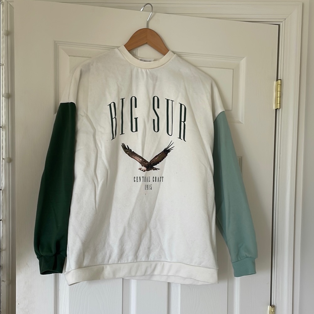 Big Sur Graphic Women’s Crewneck - White and Green